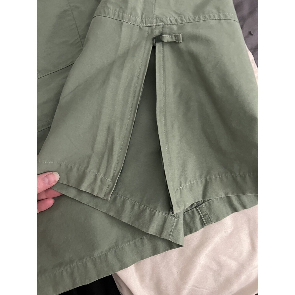 Woolrich Utility Midi Skirt Olive Green Size 6 Size Zipper Back Pockets - Picture 4 of 8